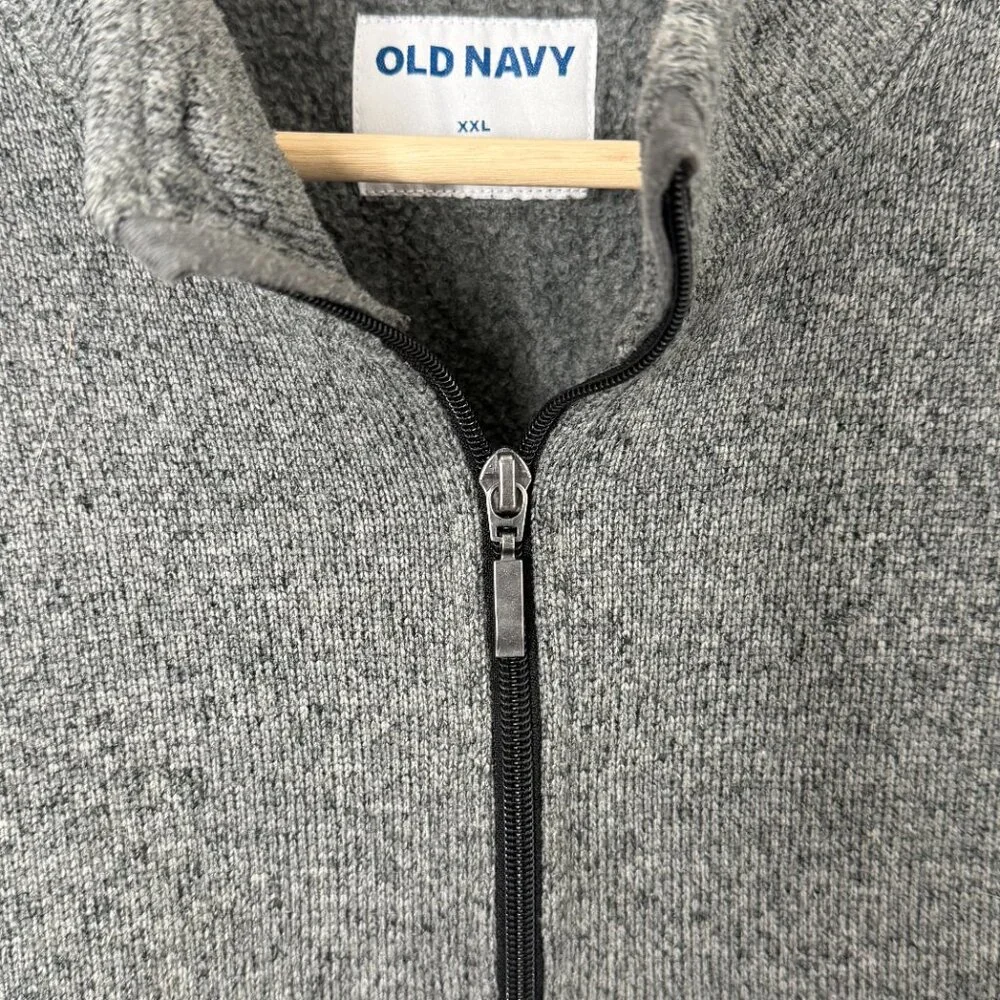 Old Navy Men's XXL Gray Sweater Fleece Quarter Zip